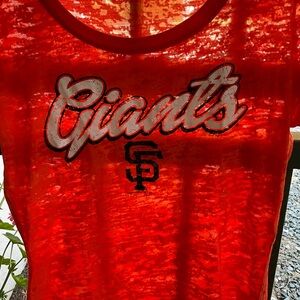 6-2025 San Francisco  Giants Women's Bright ORANGE pullover  Short Sleeve Top